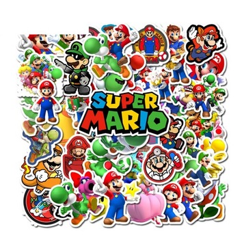 Naklejki Mario Bros Super Mario Luigi Gra 50 sztuk