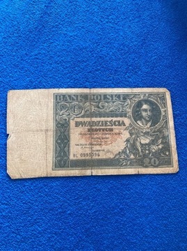 3 banknoty 20 złotych rok 1931 