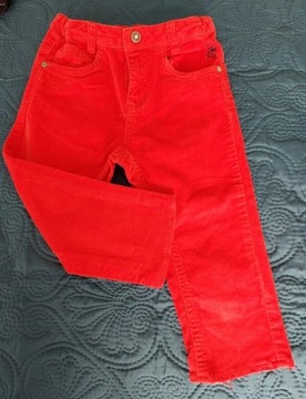 Spodnie sztruksowe, czerwone - dziecko 114 cm