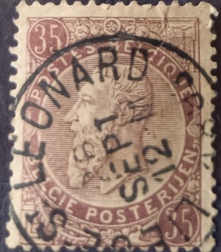 Znaczek pocztowy Belgia 1884/91r.Król Leopold II.