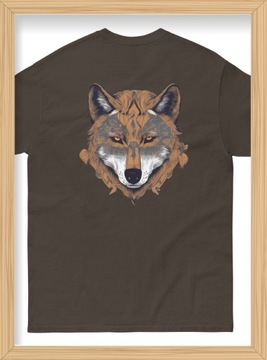 Brązowy Wilk - T-shirt - Nadruk z tyłu