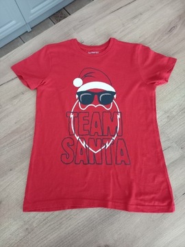 Koszulka świąteczna t-shirt czerwona 146/152 