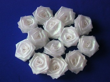 Róża z szyfonu opalizująca - główka 6 cm