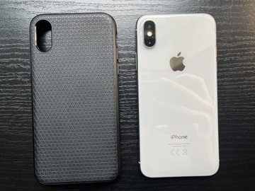 iPhone XS srebrny 64gb+etui spigen