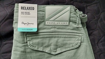 Spodnie bojówki Pepe Jeans Relaxed NOWE 32/34 zielone