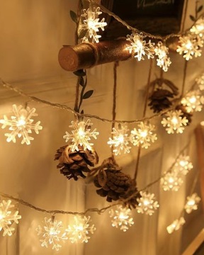 Lampki śnieżynki świąteczne święta Boże narodzenie