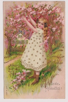 Dziewczynka Kwitnące Jabłonie 1903r. Gnojnik