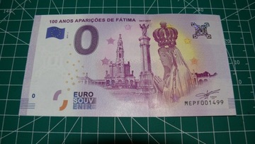 Banknot 0 Euro 100 Anos Aparicoes De Fatima 2017-1