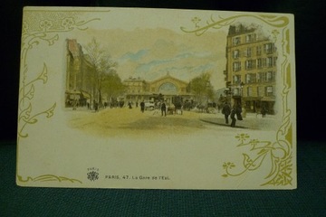 Paryż La Gare de l'Est  Litho przed 1905 r