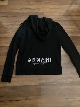 Czarna bluza rozpinana AX Armani Exchange L logo 