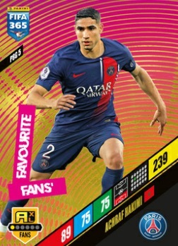 Achraf Hakimi PSG 5 - Karta Panini Fans Favourite