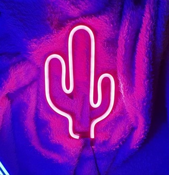 Neon LED kaktus ozdoba pokoju