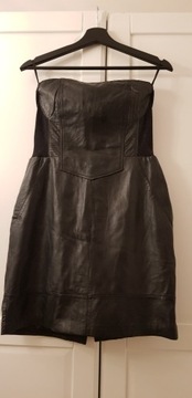 Czarna sukienka z naturalnej skóry Orsay rozm.M/38