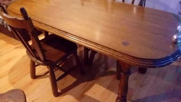 Stół debowy +6 krzeseł 