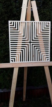 drewniany obraz 3d, obraz z drewna 41x41cm