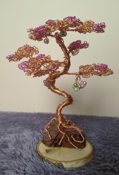 Drzewko bonsai z drutu, rękodzieło