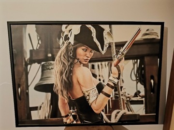 2xObrazy kobieta pirat piraci kapelusz na ścianę