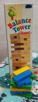 Jenga wieża kolorowa klocki drewniane