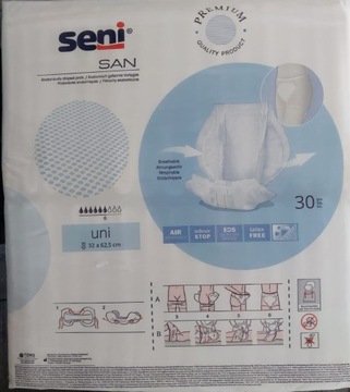 Pieluchy anatomiczne Seni San Uni wkłady dla dorosłych 120szt 