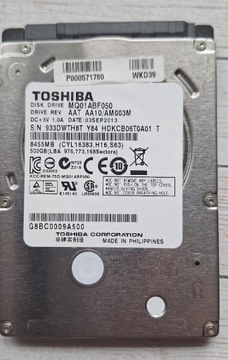 Dysk Toshiba 500gb 2.5 cala sprawny