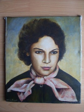 Obraz olej na płótnie (33 x 38cm)  śliczna kobieta