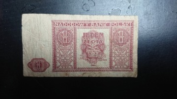 Banknot 1 JEDEN ZŁOTY 1946