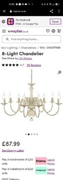 Żyrandol Chandelier Wayfair Retro Antyczny Klasyk