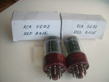 Para / RCA 5692 / RED BASE - NOS = 6SN7- lata 60 '