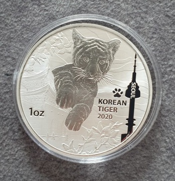 Komsco 2020 Korean Tiger 1oz srebro