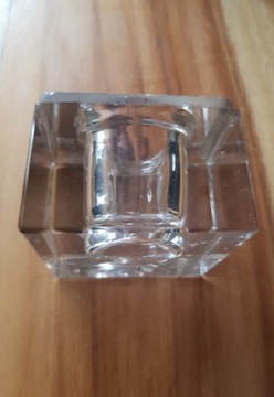 Kałamarz stary kryształowy białe szkło 
