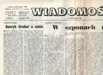 "Wiadomości" 3 XI 1968, nr 44 (1179), rok XXIII