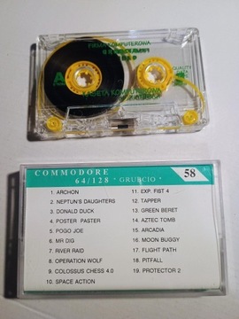 Grubcio 58 - kaseta  Commodore 64 składanka gier