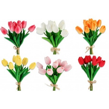 Sztuczne kwiaty bukiet tulipanów na Wielkanoc 