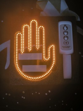 Samochodowy Sygnalizator gestów LED na szybę.