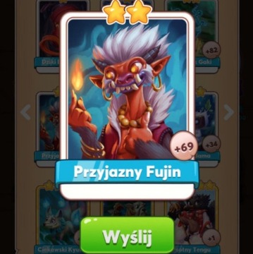 Przyjazny Fujin Coin Master karta