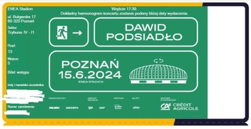 bilet na koncert Dawid Podsiadło Poznań 15.06.24