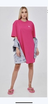 adidas adicolor Różowa sukienka t-shirt oversize