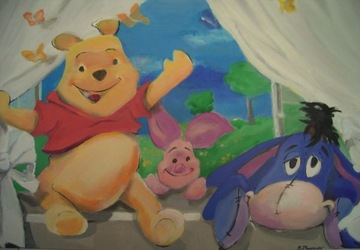 Obraz dla dzieci ręcznie malowany 90 x 60 cm Kubuś