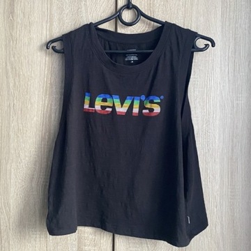 Czarna koszulka top t-shirt bezrękawnik Levis L/40