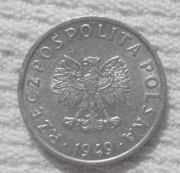 Polska 5 groszy 1949 (1956) Al Kremnica Słowacja