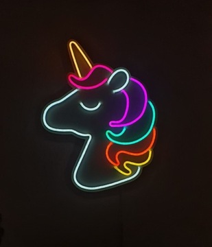 Jednorożec neon LED lampka nocna na ścianę unicorn