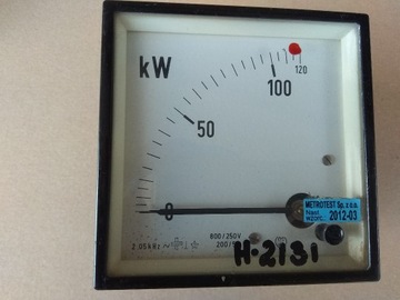 Kilowatomierz analogowy prądu przemiennego 0-120KW