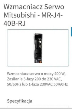 Wzmacniacz Mitsubishi - MR-J4-40B-RJ