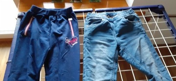 Spodnie 2 pary jeansy, dresy