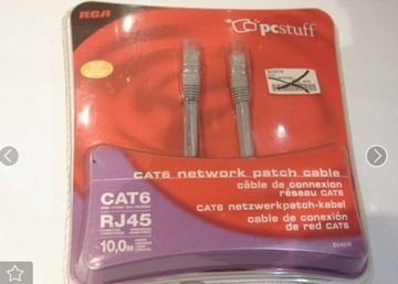 Kabel RJ45 Cat6 10m płaski