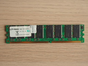 Pamięć DDR 1GB 400MHz DIMM PC1-3200 TYREX DDR1