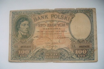 Polska Banknot 100 zł. 1919 r.