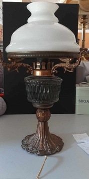 Lampa stołowa retro vintage PRL uszkodzony klosz