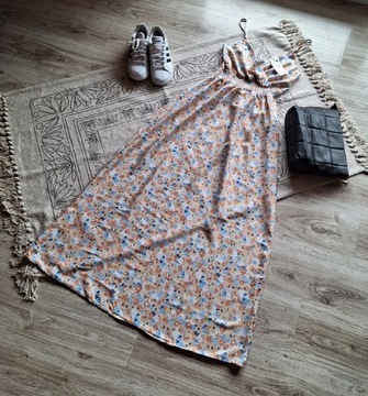 Nowa sukienka w kwiaty maxi, rozm L/XL,100%bawełna