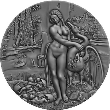 LEDA AND THE SWAN 2 Oz Silver Coins 2000 Francs 